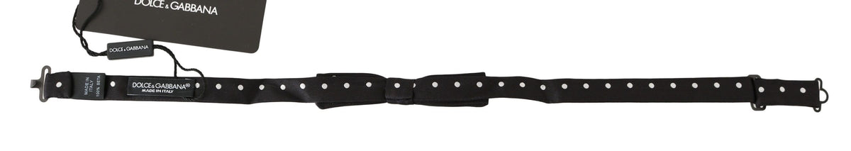 Nœud papillon ajustable à pois noir 100 % soie Dolce &amp; Gabbana