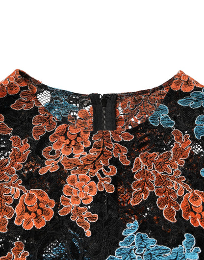 Dolce & Gabbana Minilengtejurk met bloemenborduursel in verschillende kleuren