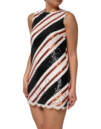 Dolce & Gabbana veelkleurige, met pailletten versierde, rechte jurk