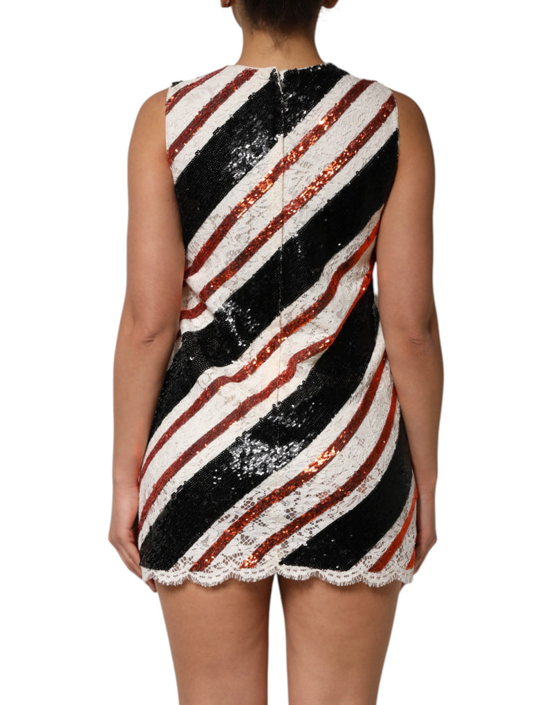 Robe Shift Multicolore à Sequins Dolce & Gabbana