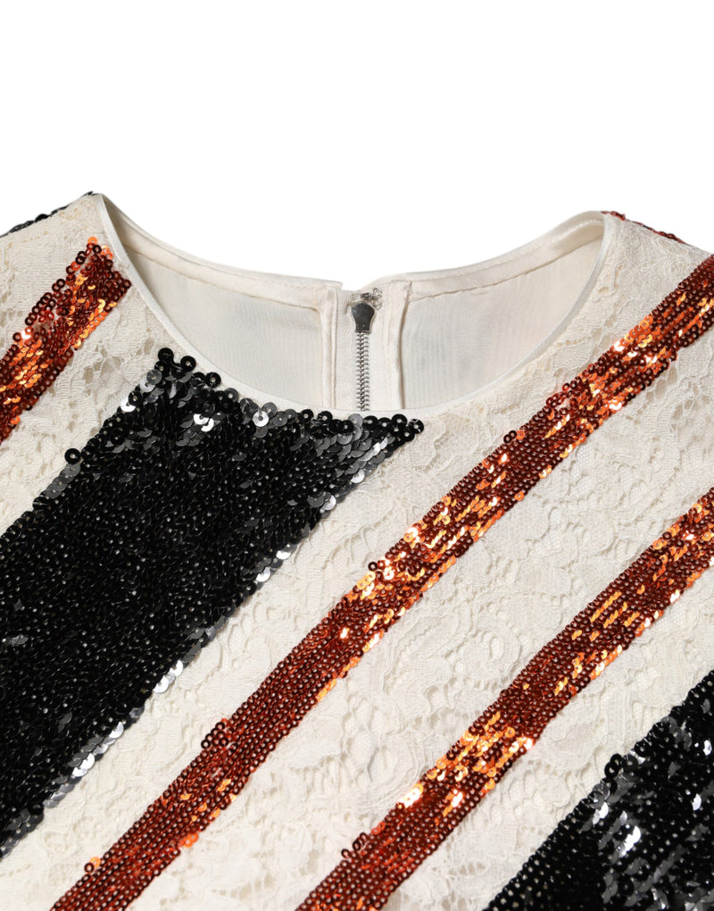 Robe Shift Multicolore à Sequins Dolce & Gabbana