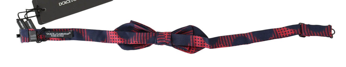 Nœud papillon ajustable pour homme Dolce &amp; Gabbana en 100 % soie à carreaux rouges