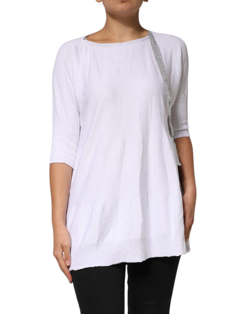 PINK MEMORIES Blouse Top Femme Blanc en Coton à Manches Courtes