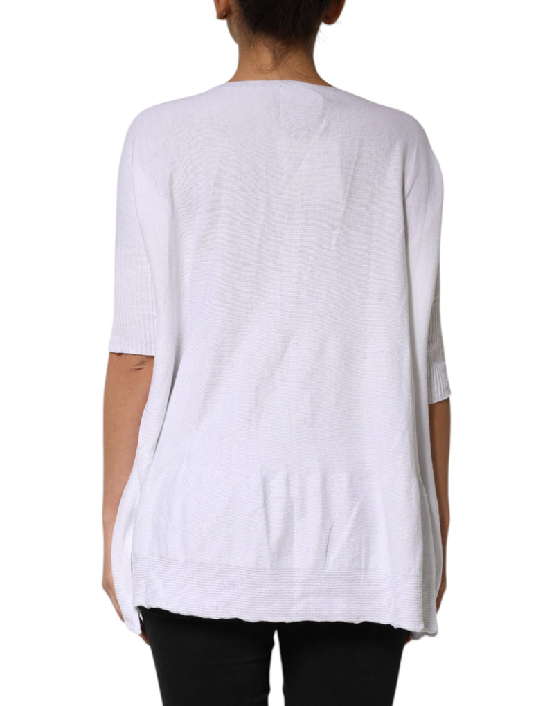 PINK MEMORIES Blouse Top Femme Blanc en Coton à Manches Courtes