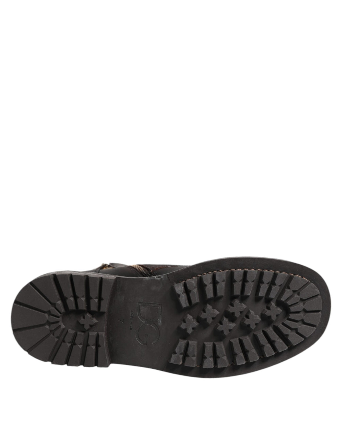 Dolce & Gabbana Bottes Mi-Mollet en Cuir Brun Foncé