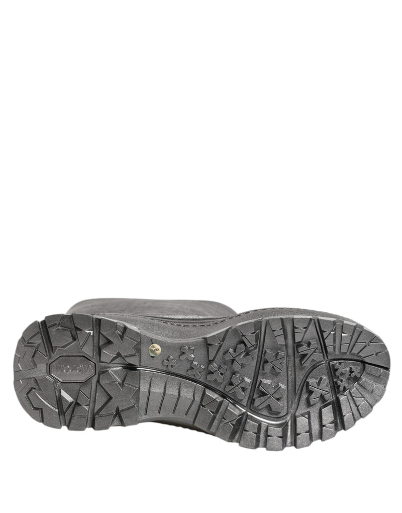 Dolce & Gabbana Metallic Silver Pull On Rain Boots