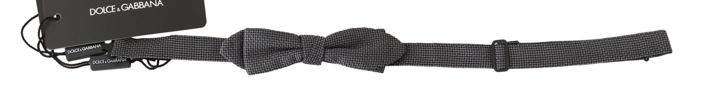 Nœud papillon ajustable en soie grise à motifs Dolce & Gabbana Papillon