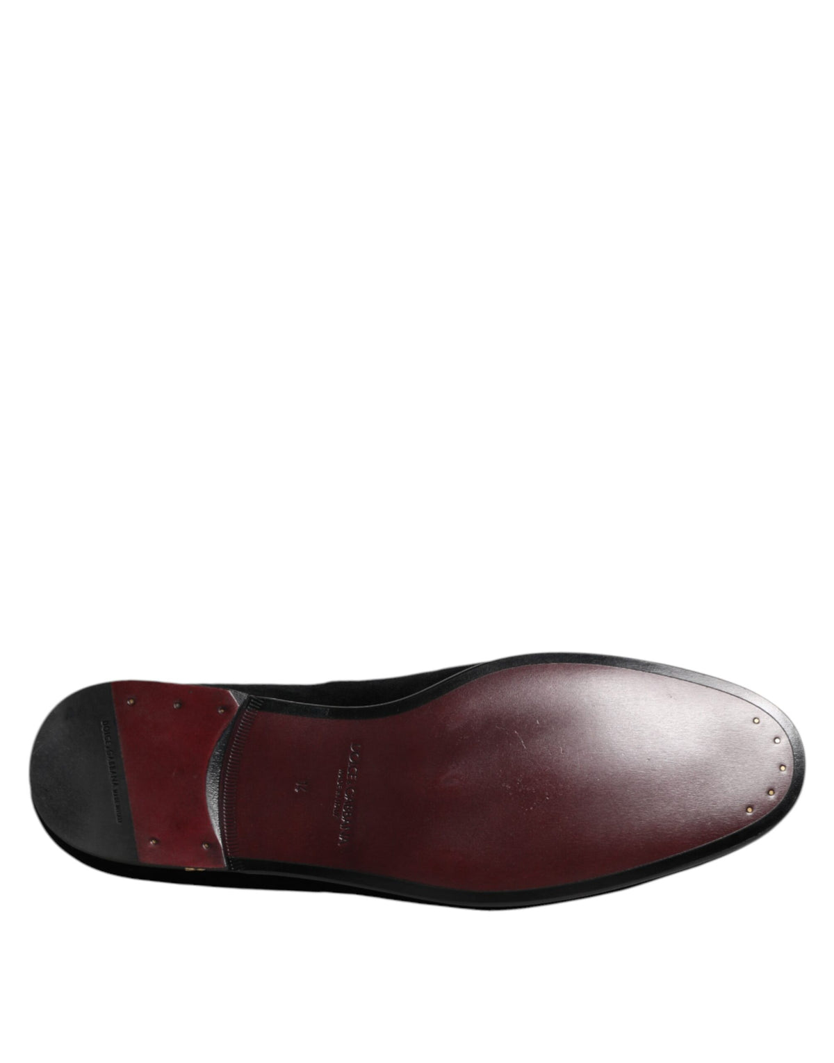 Dolce & Gabbana Black Velvet Gold Crown Men's Loafers