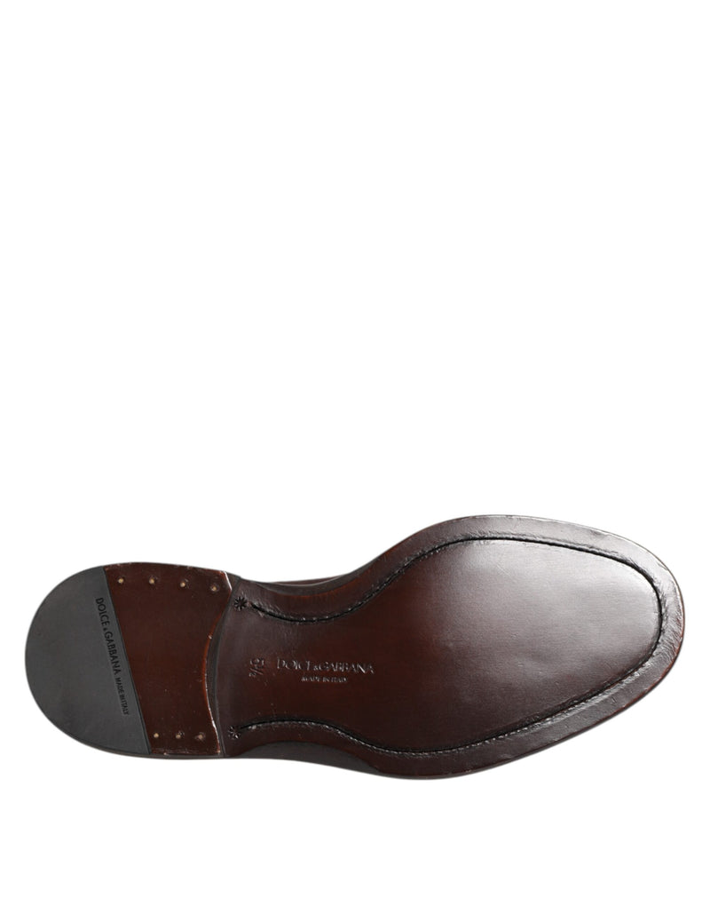 Dolce & Gabbana Brown Velvet Lace Up Oxford Dress Shoes