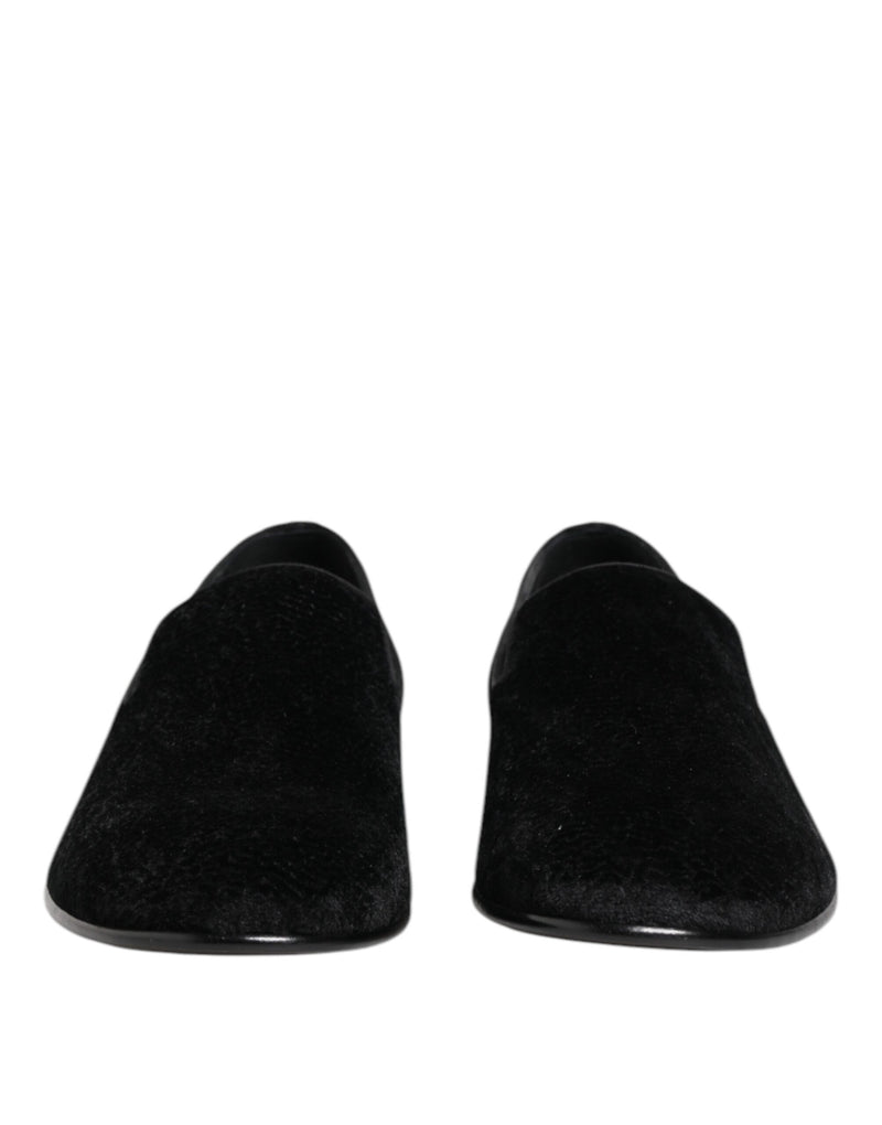 Dolce & Gabbana Black Jacquard Loafers - Élégance et Confort