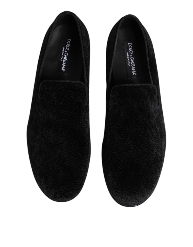 Dolce & Gabbana Black Jacquard Loafers - Élégance et Confort