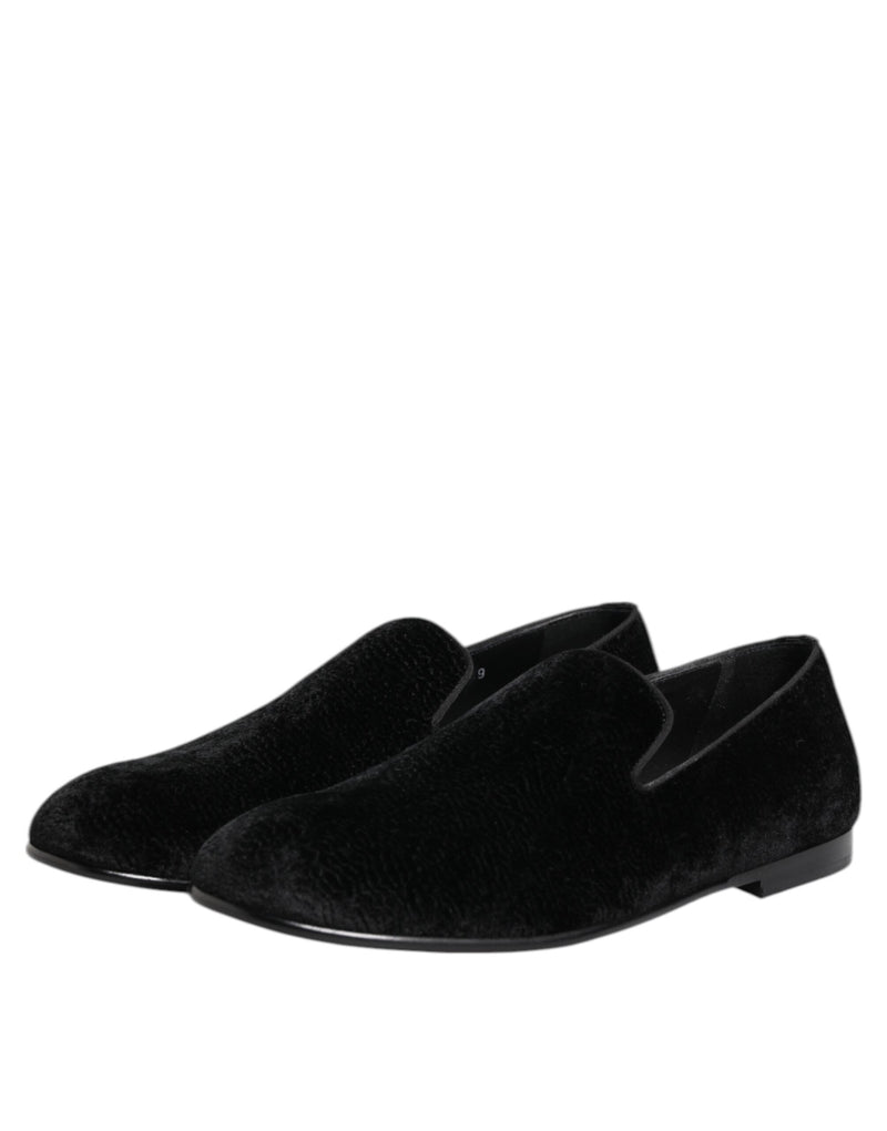 Dolce & Gabbana Black Jacquard Loafers - Élégance et Confort