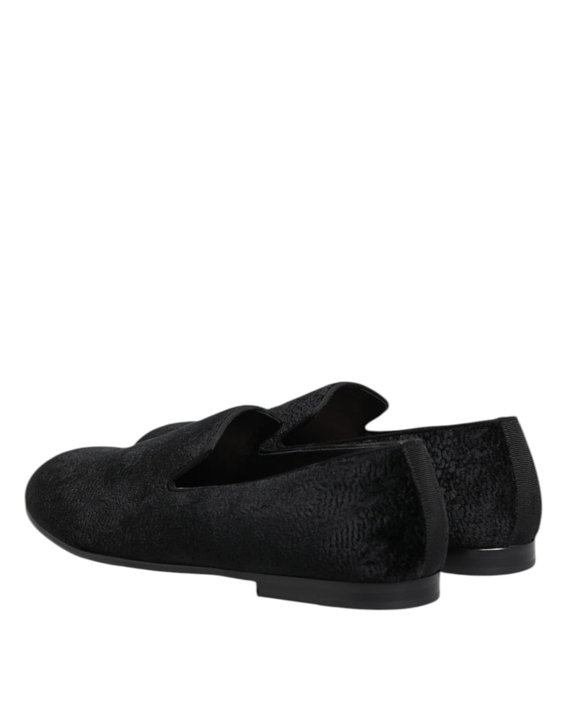 Dolce & Gabbana Black Jacquard Loafers - Élégance et Confort