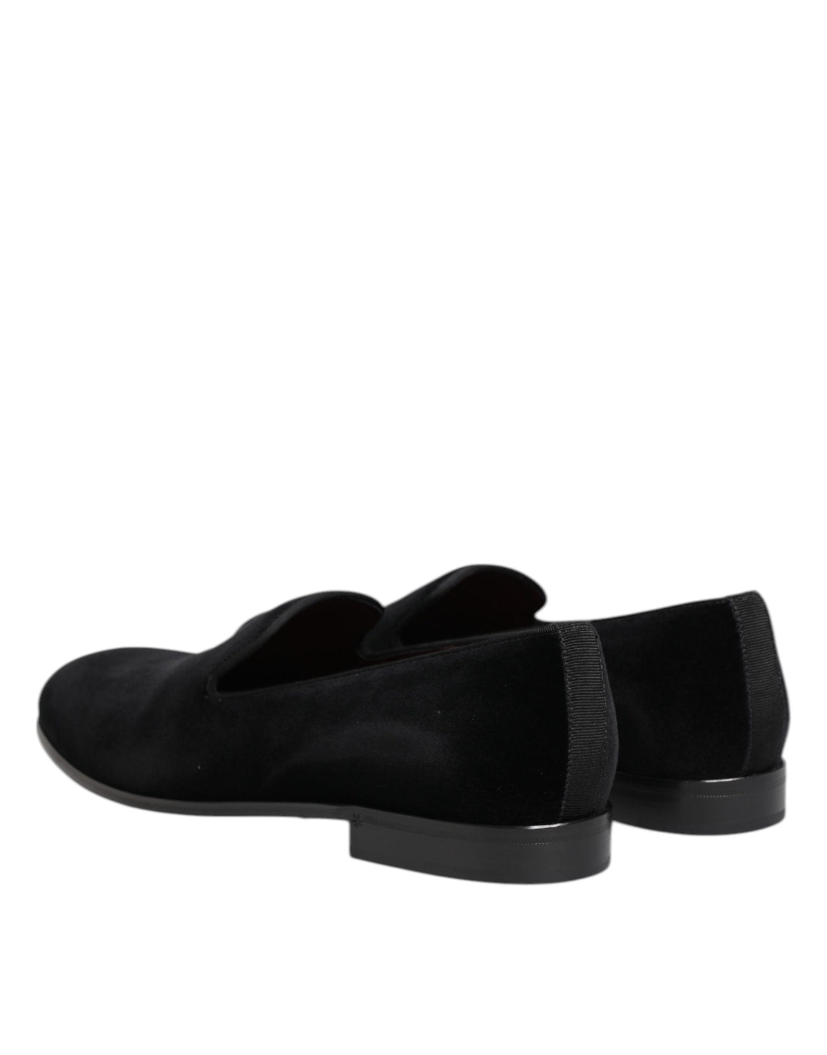Dolce & Gabbana Black Velvet Slip On Loafers for Men