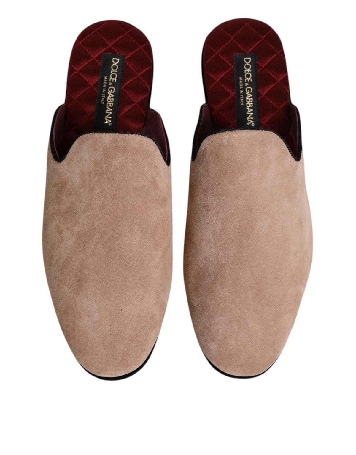 Dolce & Gabbana Beige Suede Leather Slides - Luxurious Comfort