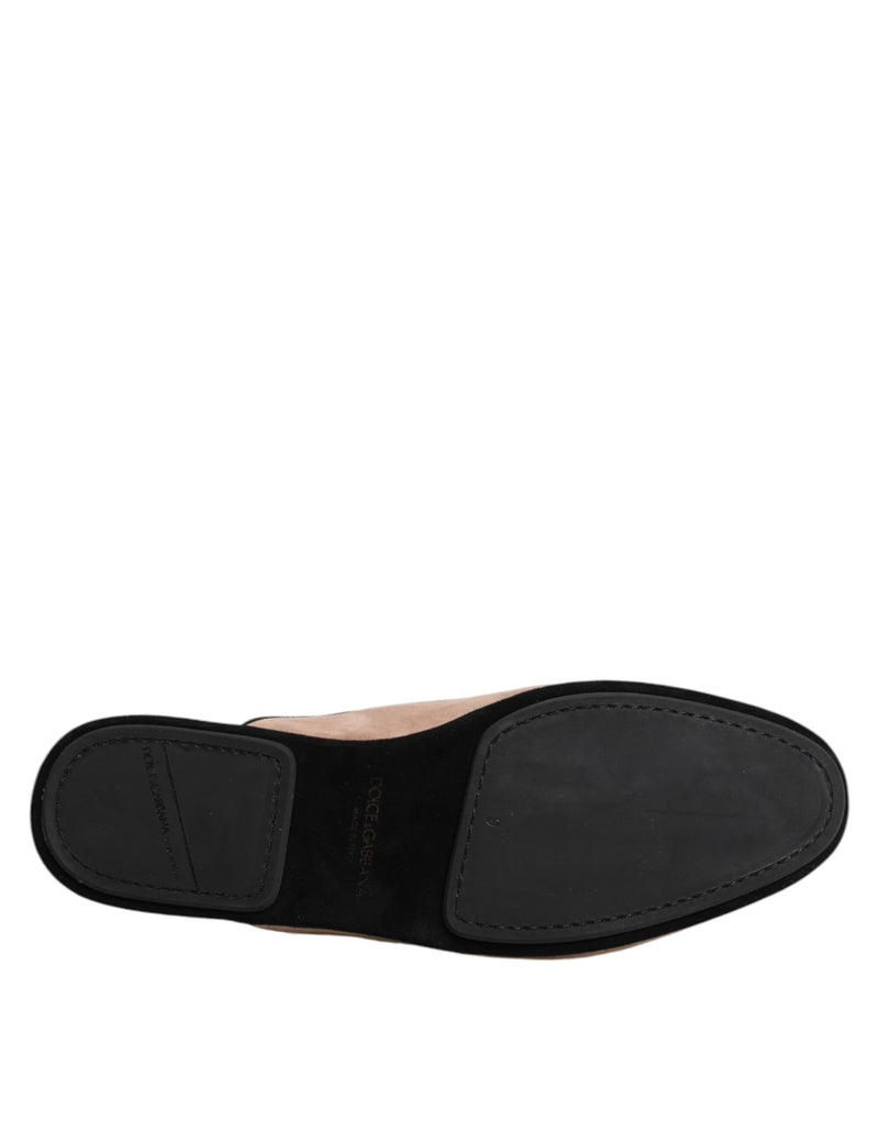 Dolce & Gabbana Beige Suede Leather Slides - Luxurious Comfort