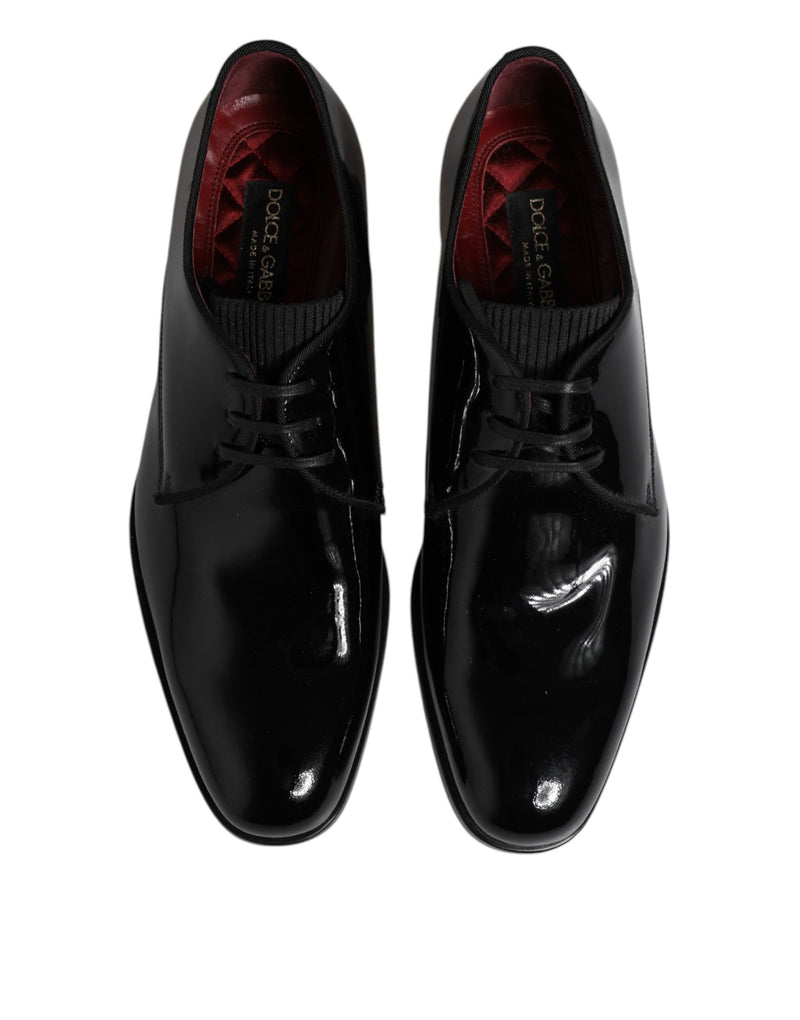 Dolce & Gabbana Black Leather Derby Shoes for Men