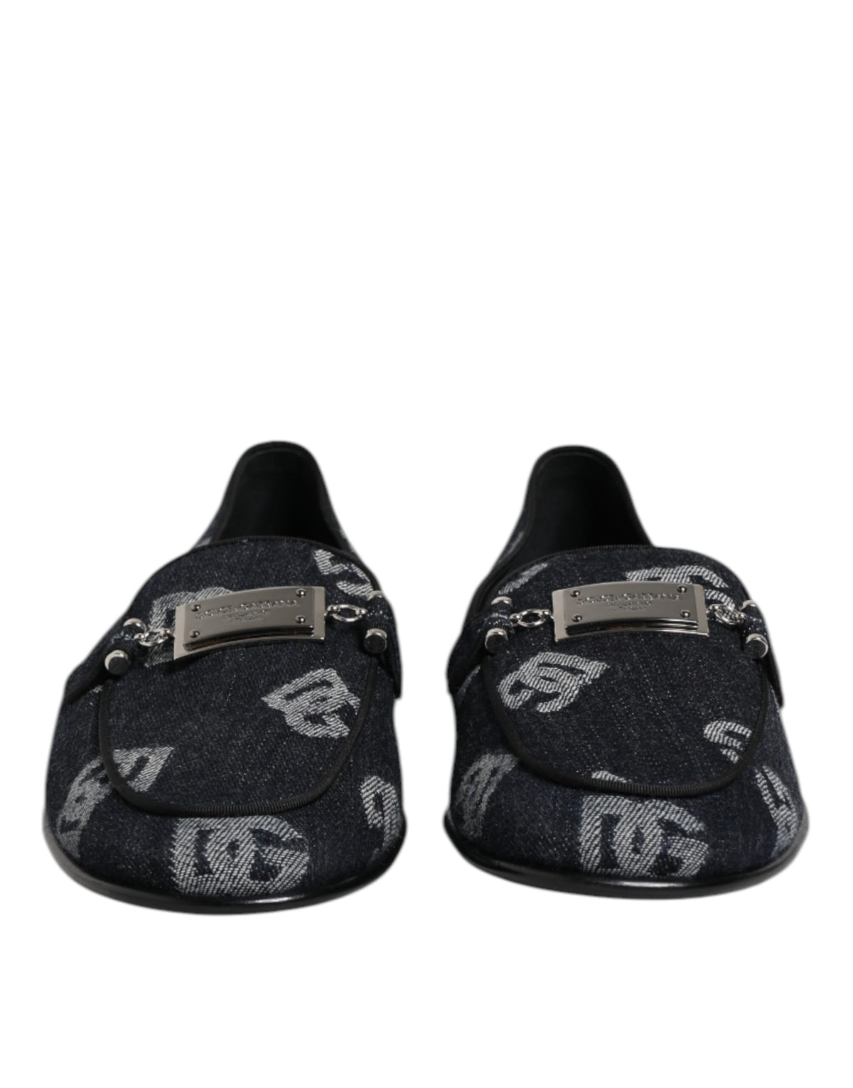 Dolce & Gabbana Blue Logo Cotton Loafers - Élégance et Confort