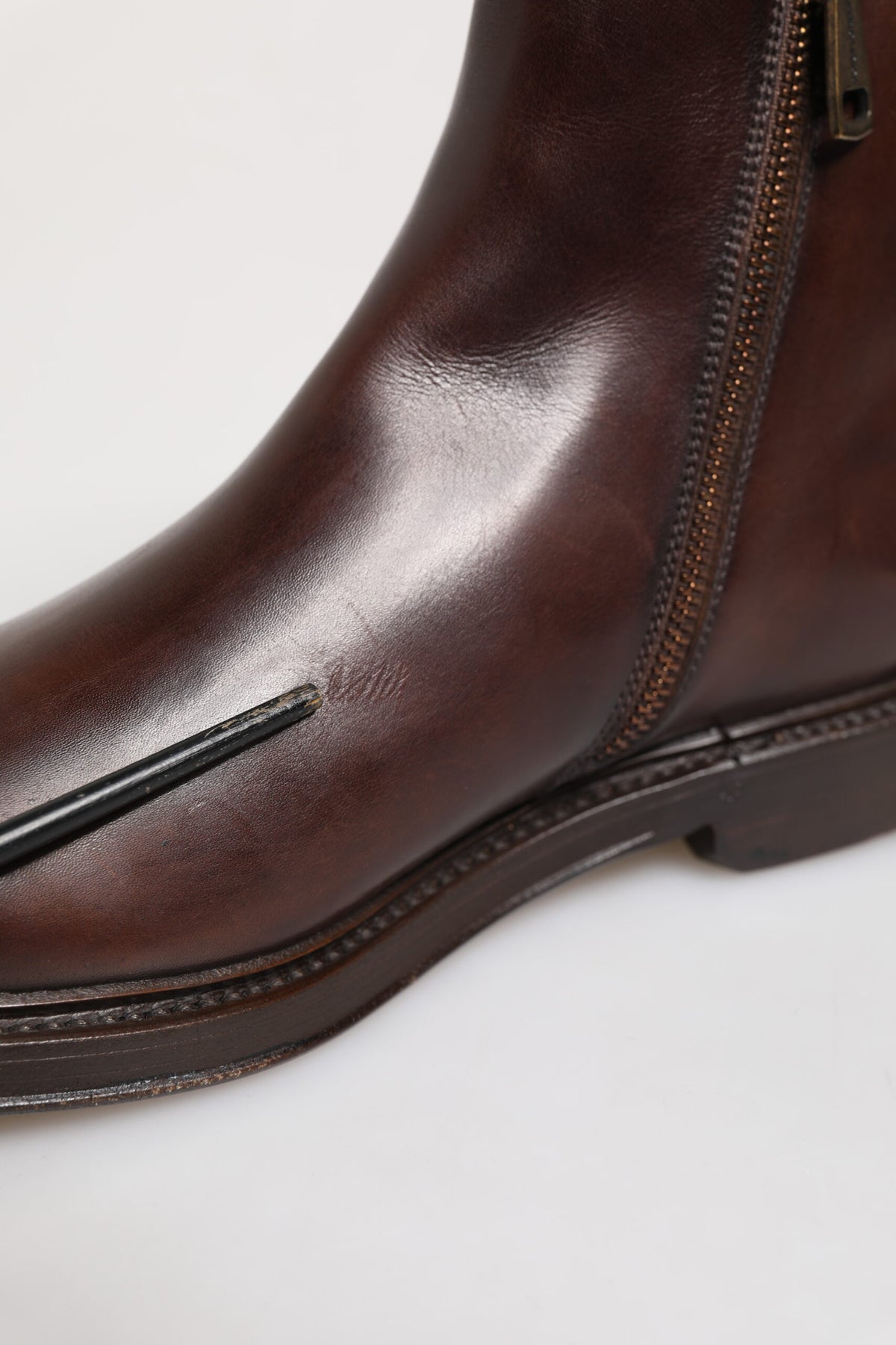 Dolce & Gabbana Brown Chelsea Leather Mid Calf Boots
