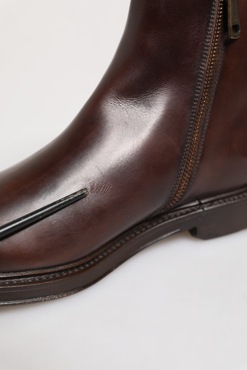 Dolce & Gabbana Brown Chelsea Leather Mid Calf Boots