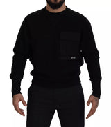 Pull en coton noir à col rond Dolce &amp; Gabbana
