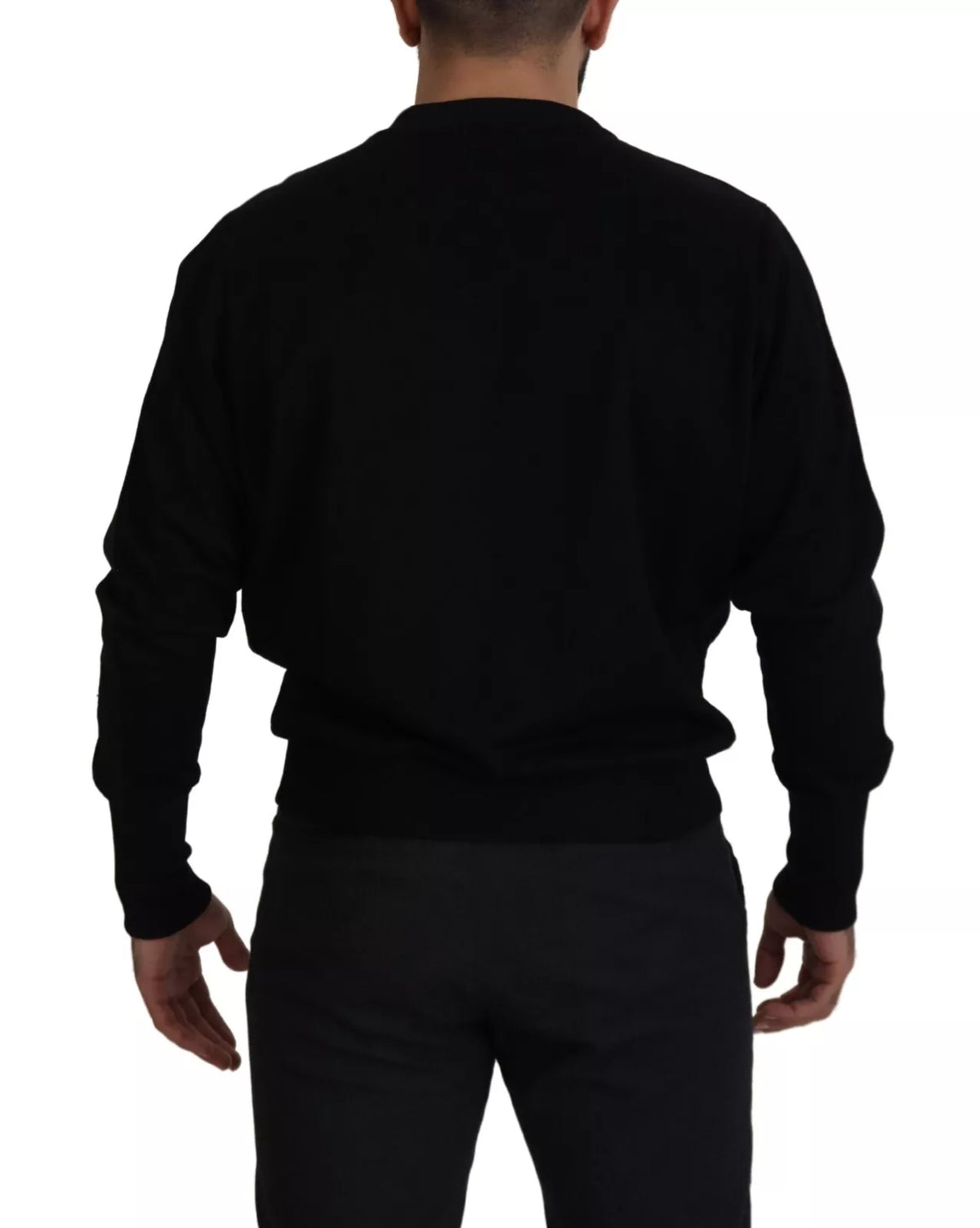 Pull en coton noir à col rond Dolce &amp; Gabbana