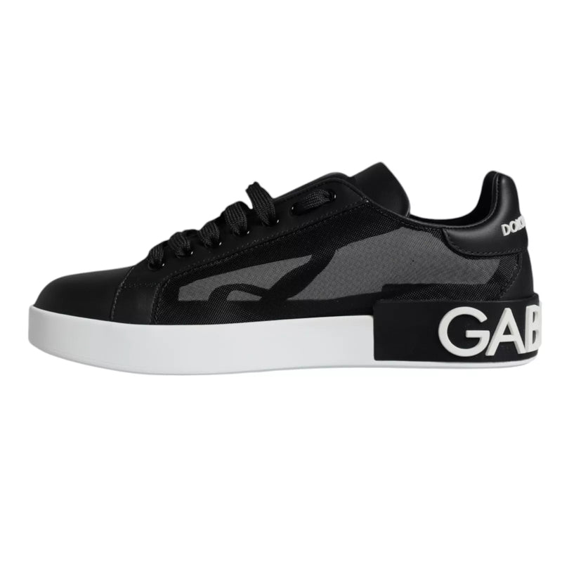 Dolce & Gabbana Portofino Sneakers en Cuir Noir