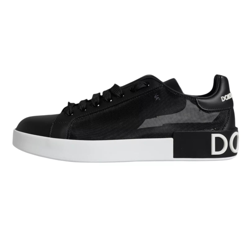 Dolce & Gabbana Portofino Sneakers en Cuir Noir