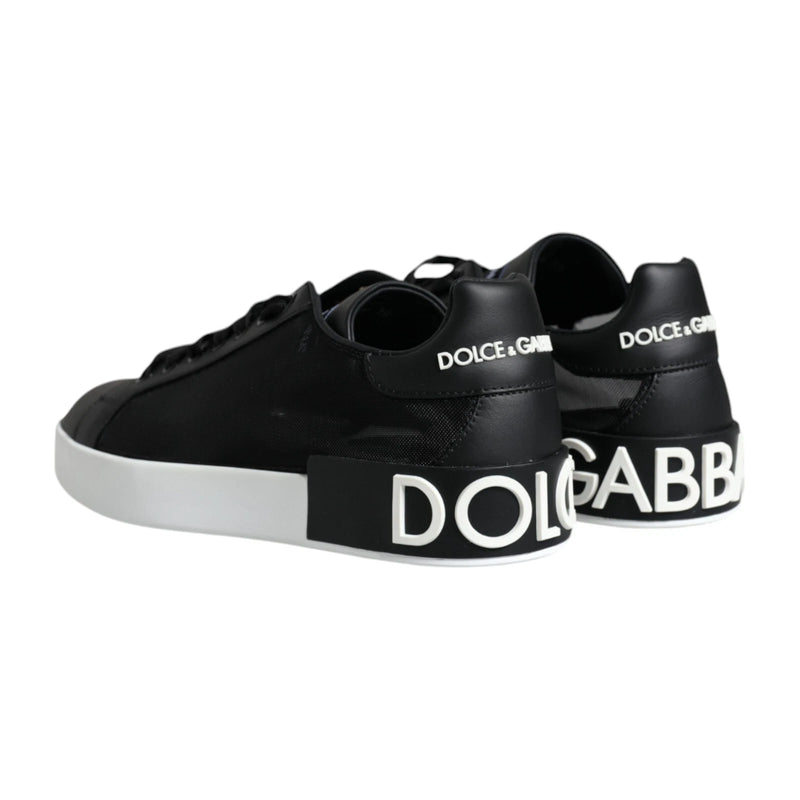 Dolce & Gabbana Portofino Sneakers en Cuir Noir