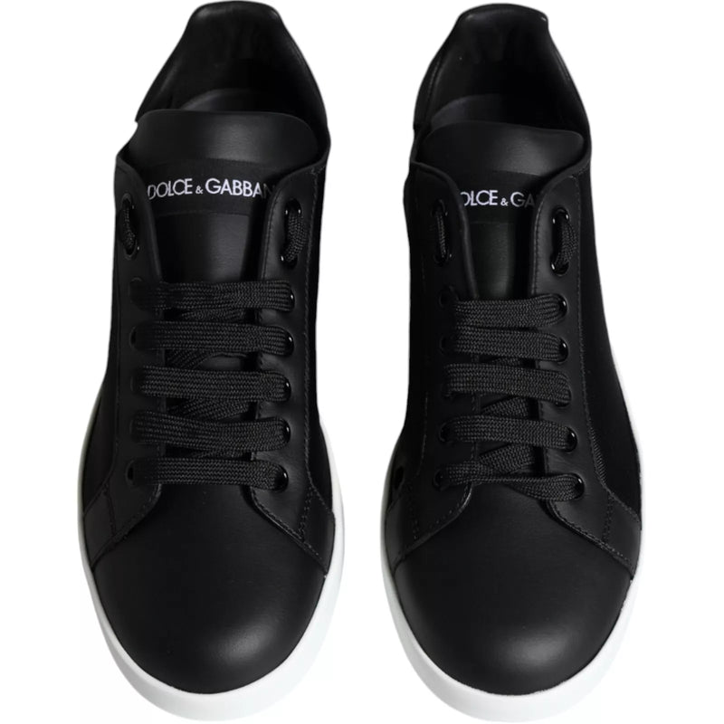 Dolce & Gabbana Portofino Sneakers en Cuir Noir
