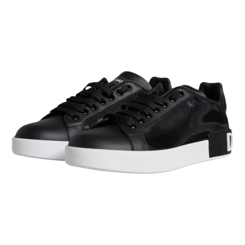 Dolce & Gabbana Portofino Sneakers en Cuir Noir