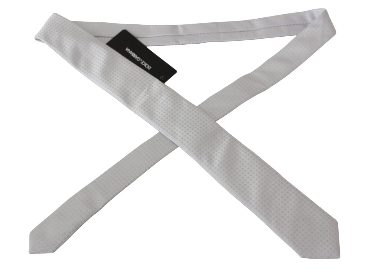 Cravate classique blanche à motifs Dolce &amp; Gabbana pour homme