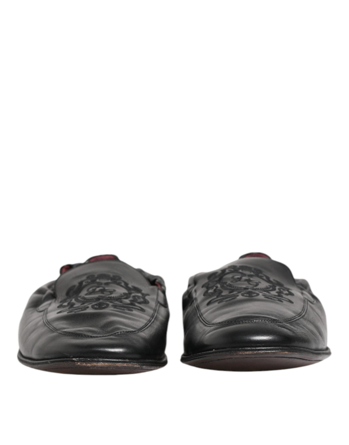 Dolce & Gabbana Black Leather Slip-On Loafers for Men