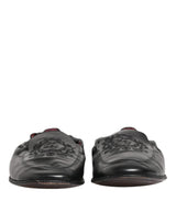 Dolce & Gabbana Black Leather Slip-On Loafers for Men