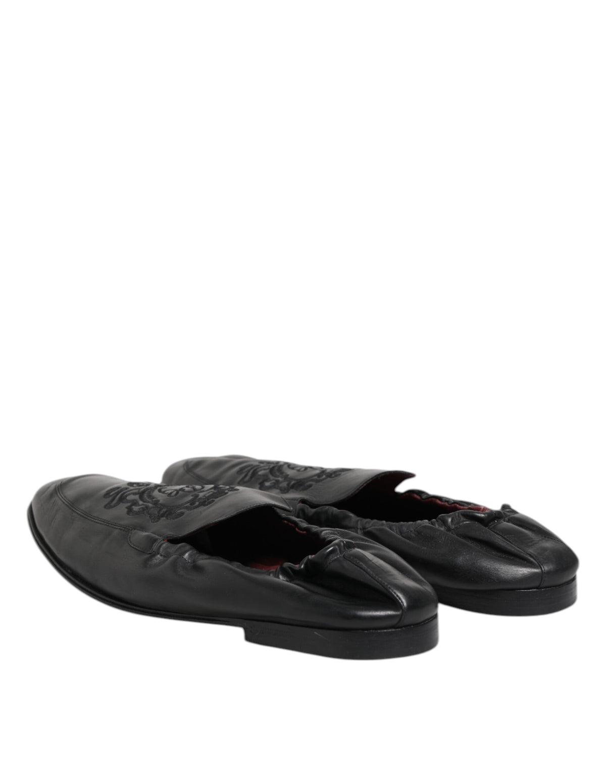 Dolce & Gabbana Black Leather Slip-On Loafers for Men