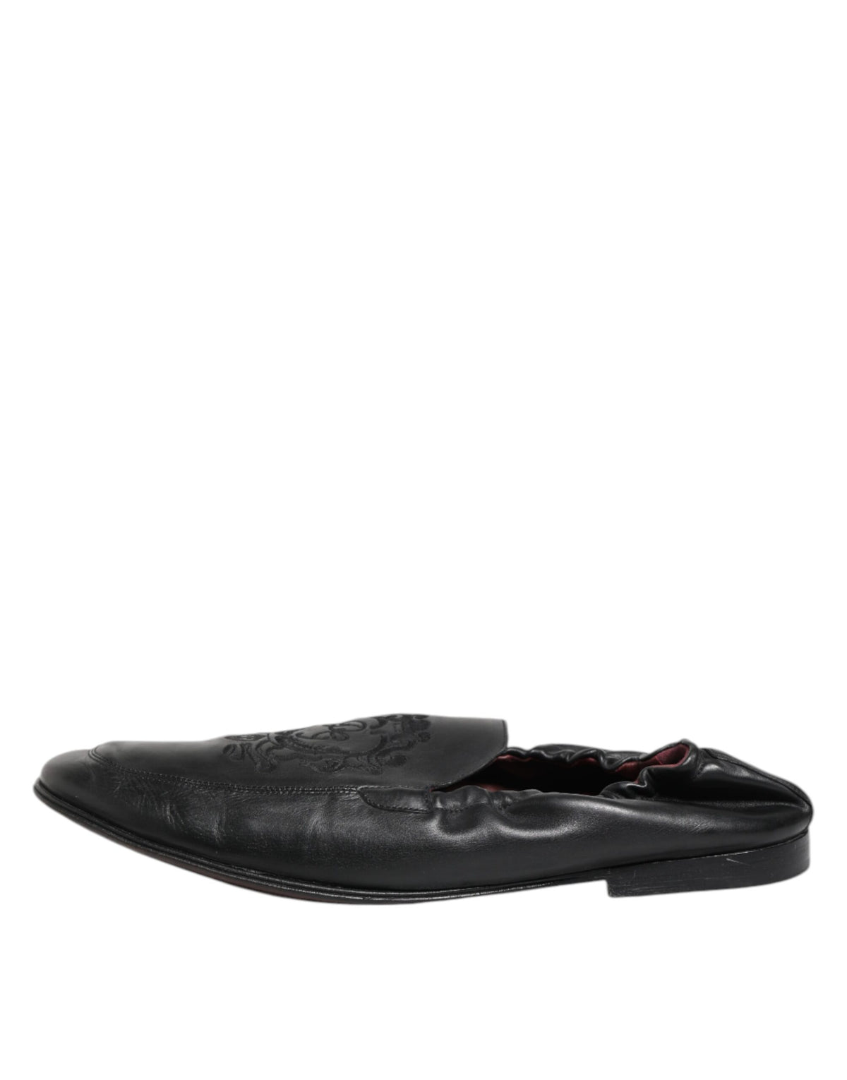 Dolce & Gabbana Black Leather Slip-On Loafers for Men
