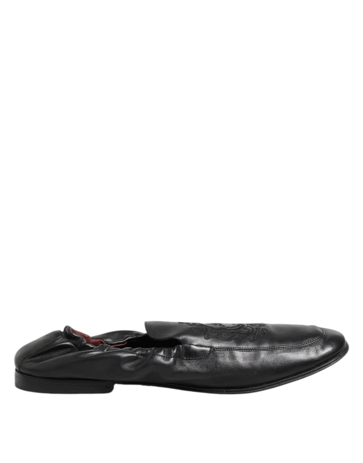 Dolce & Gabbana Black Leather Slip-On Loafers for Men