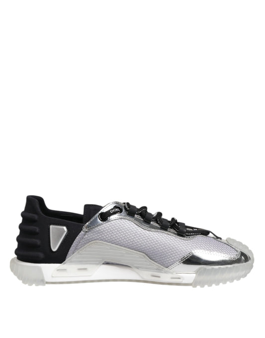 Dolce & Gabbana Zilver Zwarte Nylon NS1 Lage Sneakers voor Heren