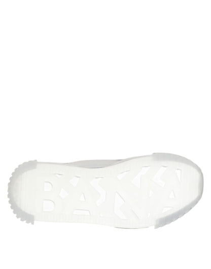 Sneakers basses pour homme Dolce & Gabbana en nylon argenté et noir, modèle NS1.