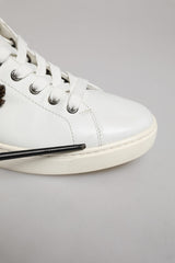 Dolce & Gabbana Portofino White Silver Sacred Heart Sneakers