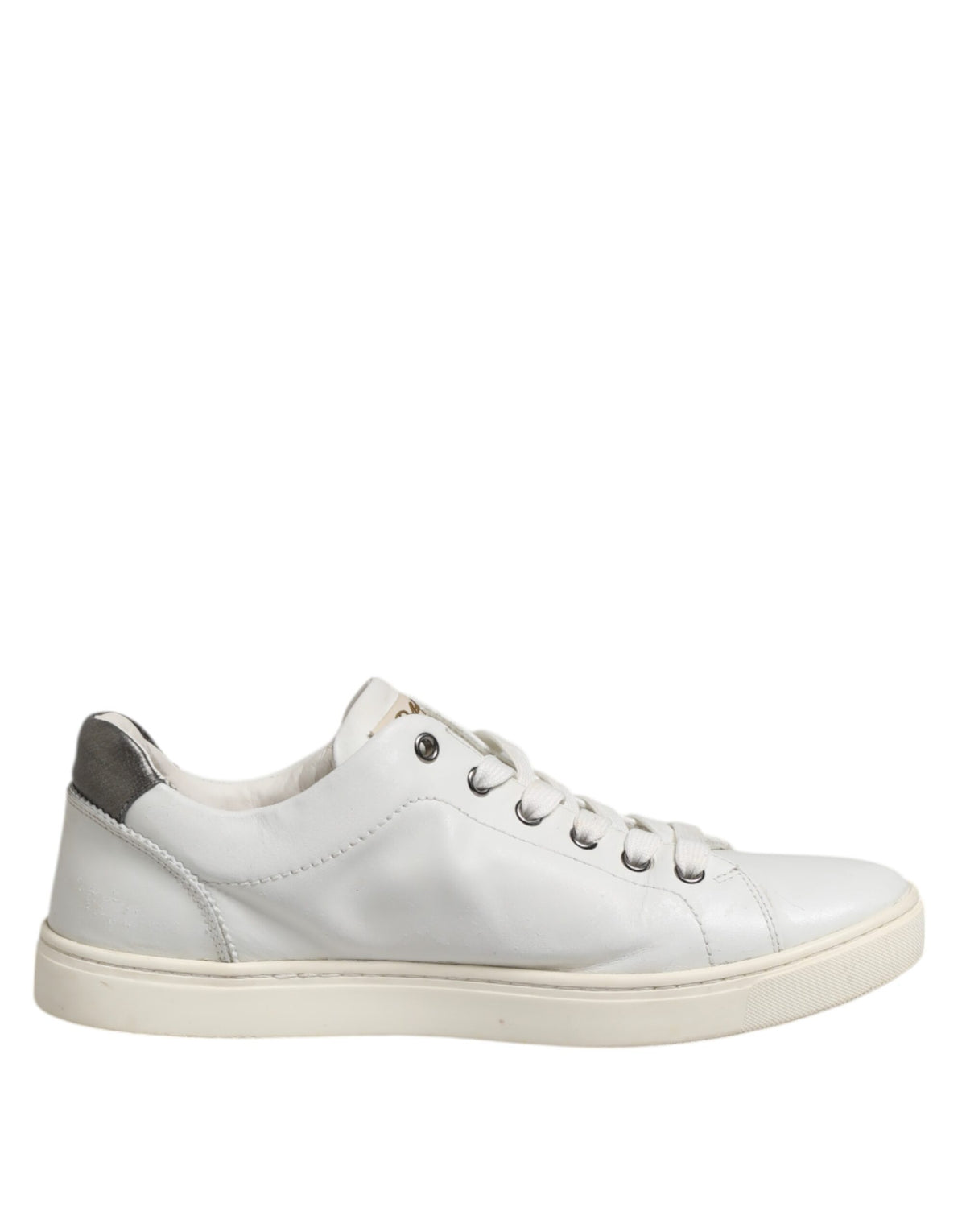 Dolce & Gabbana Portofino White Silver Sacred Heart Sneakers