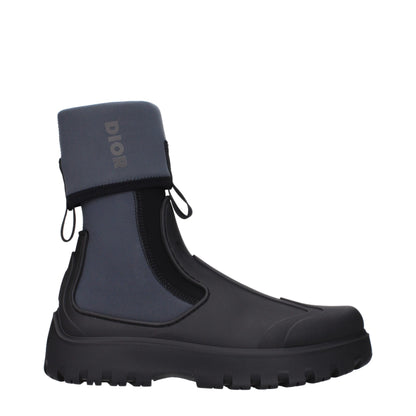 Bottes de cheville en coton noir Christian Dior