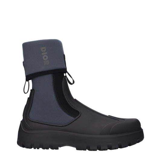 Bottes de cheville en coton noir Christian Dior