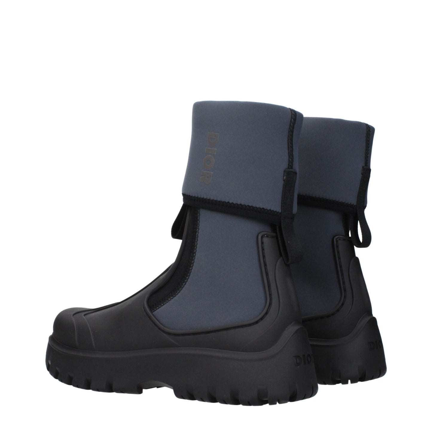 Bottes de cheville en coton noir Christian Dior
