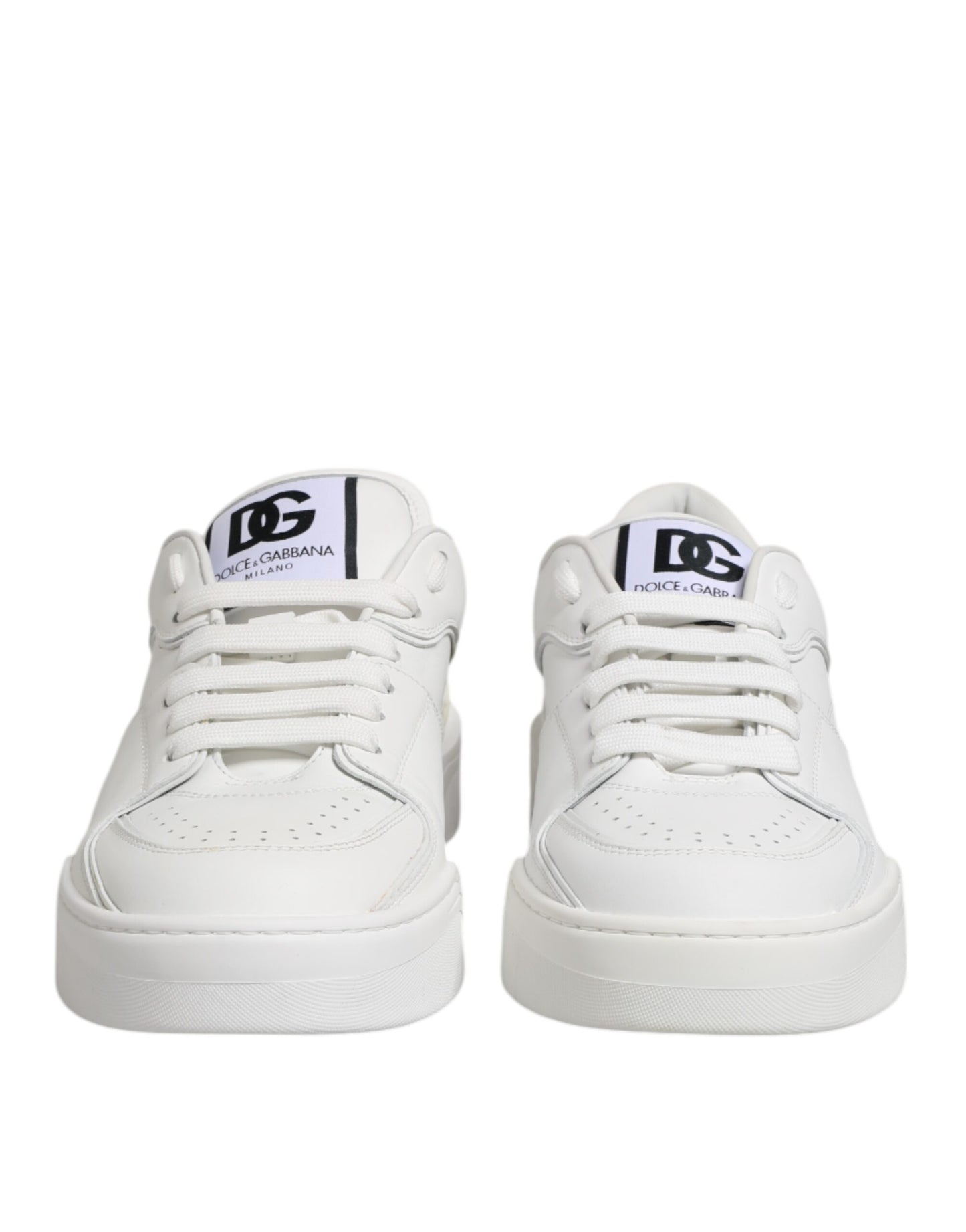 Dolce & Gabbana White Miami Leather Low Top Sneakers Shoes
