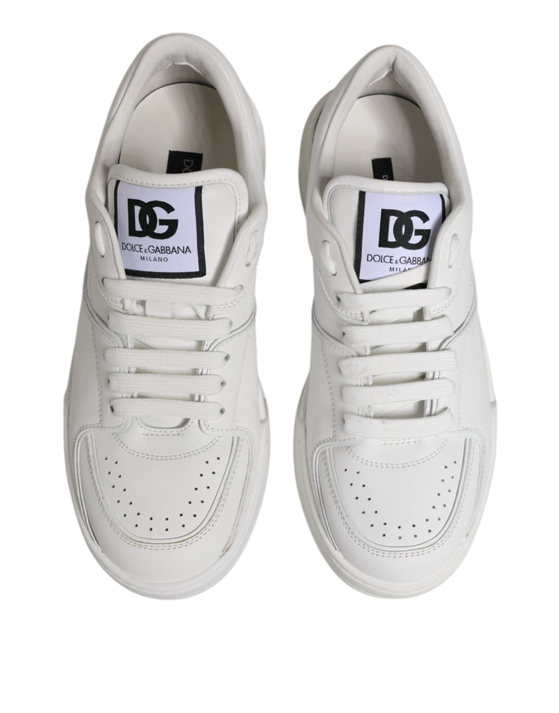 Dolce & Gabbana White Miami Leather Low Top Sneakers