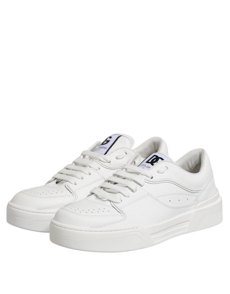 Dolce & Gabbana White Miami Leather Low Top Sneakers