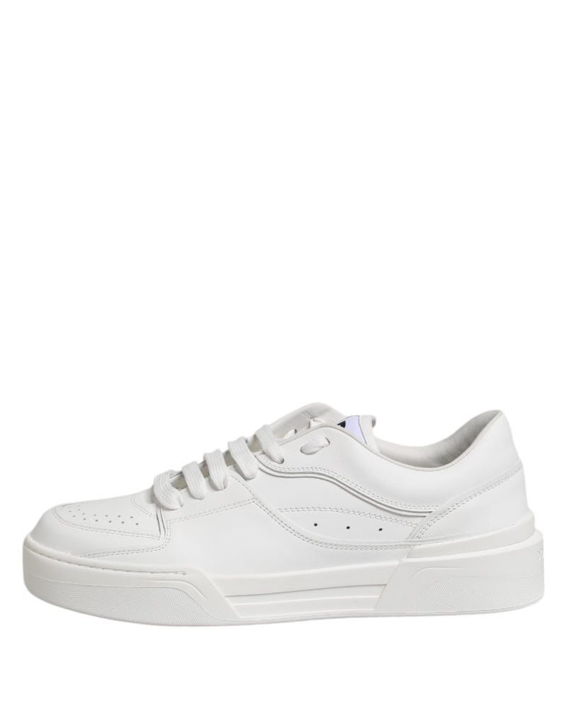 Dolce & Gabbana White Miami Leather Low Top Sneakers