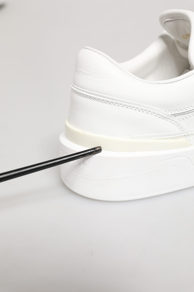 Dolce & Gabbana White Miami Leather Low Top Sneakers