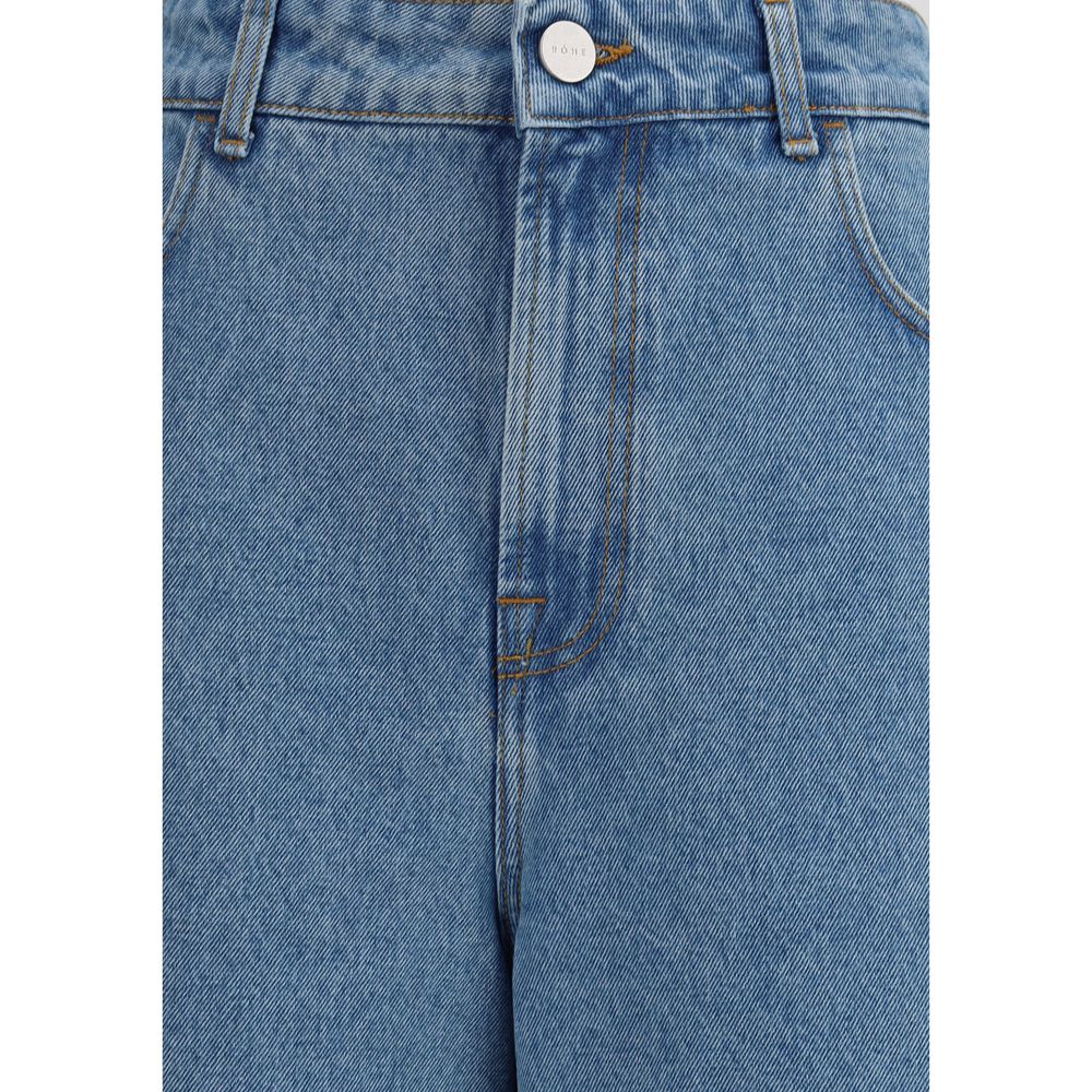 Rohe Blue Cotton Relaxed Fit Jeans for Effortless Style